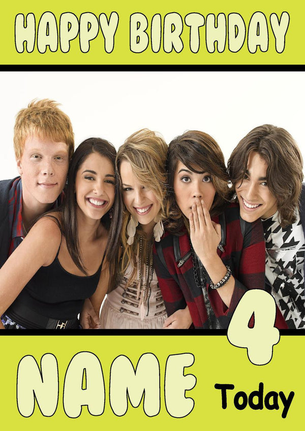 THEME INSPIRED Kids Adult Personalised Birthday Card Lemonade Mouth Birthday Card