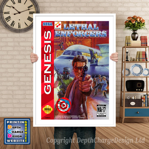 Lethal Enforcers - Sega Megadrive Inspired Retro Gaming Poster