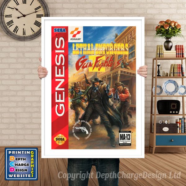 Lethal Enforcers 2 - Sega Megadrive Inspired Retro Gaming Poster