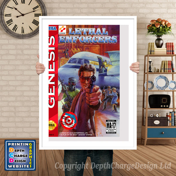 Lethal Enforcers 2 - Sega Megadrive Inspired Retro Gaming Poster