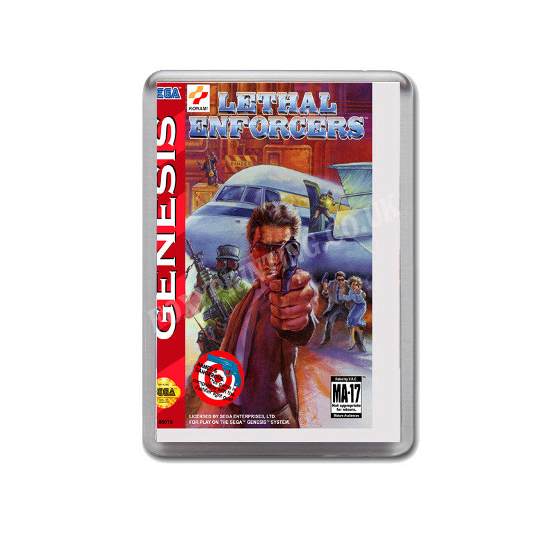 Lethal Enforcers 2 (2) Game Style Inspired Sega Megadrive Retro Video Gaming Magnet