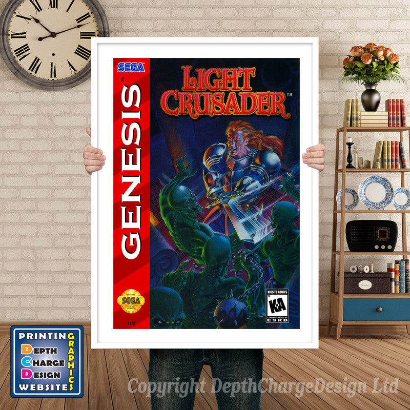 Light Crusader - Sega Megadrive Inspired Retro Gaming Poster A4 A3 A2 Or A1