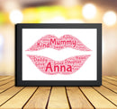 Personalised Lips 1 Word Art Poster Print