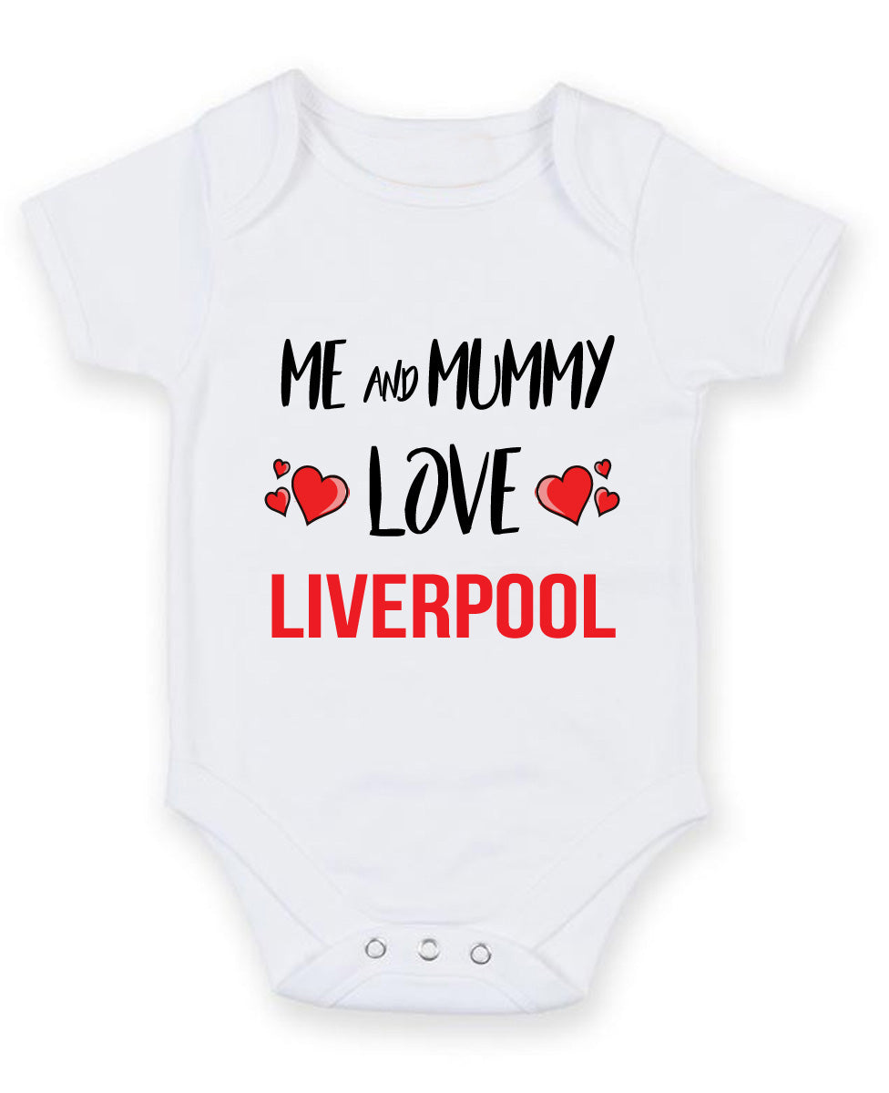 Me and Mummy love liverpool Personalised FOOTBALL TEAM Baby Grow – Me and Mummy Love Liverpool Personalised Football Team Baby Grow