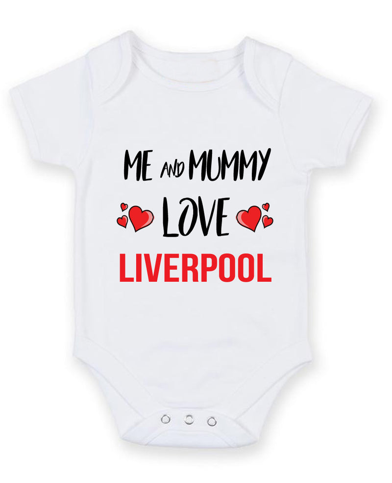 Me and Mummy love liverpool Personalised FOOTBALL TEAM Baby Grow