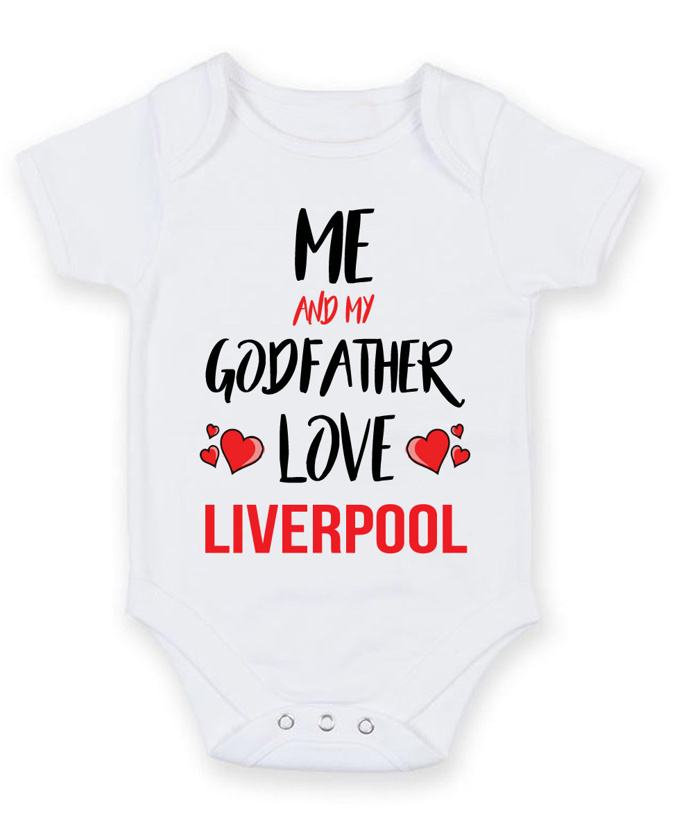 Me and My Godfather Love liverpool Personalised FOOTBALL TEAM Baby Grow – Me and My Godfather Love Liverpool Personalised Football Team Baby Grow