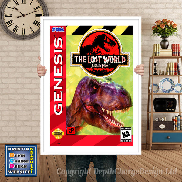 Lost World Jurassic Park - Sega Megadrive Inspired Retro Gaming Poster