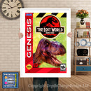 Lost World Jurassic Park - Sega Megadrive Inspired Retro Gaming Poster A4 A3 A2 Or A1