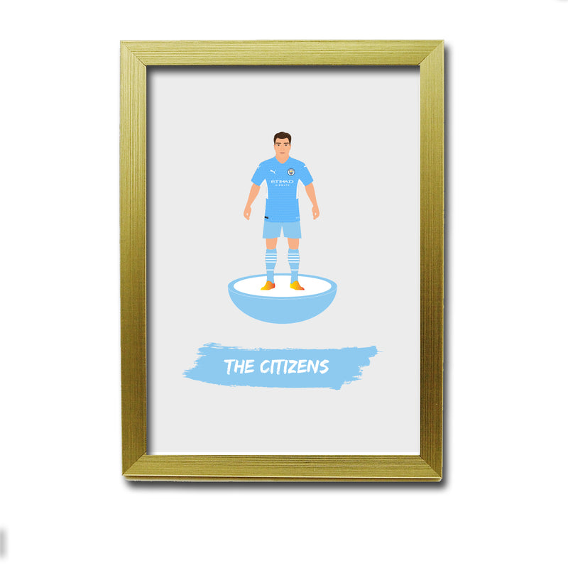 Man City Football Club gift - The Citizens - Tiny Men Big Balls Poster