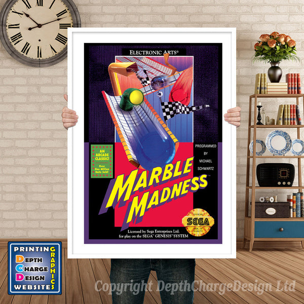 Marble Madness - Sega Megadrive Inspired Retro Gaming Poster