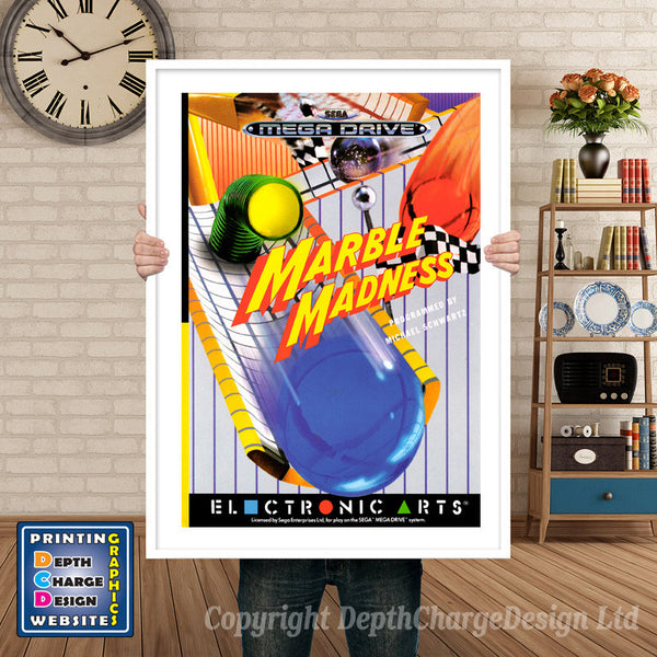 Marble Madness Eu - Sega Megadrive Inspired Retro Gaming Poster