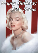 Marilyn Monroe Red Stripe THEME INSPIRED Style Kids Adult FUNNY Birthday Card