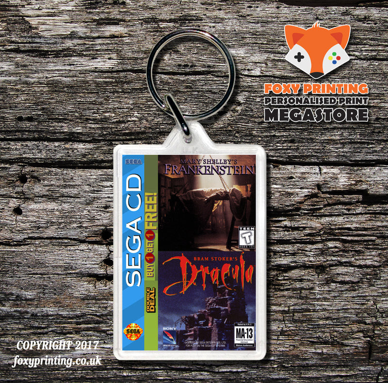 Mary Shelleys Frankenstein Bram Stokers Dracula Game Inspired Retro Gaming Keyring
