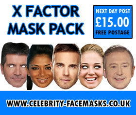 X Factor Judges Mask Pack Celebrity Face Mask Fancy Dress Cardboard Costume Mask