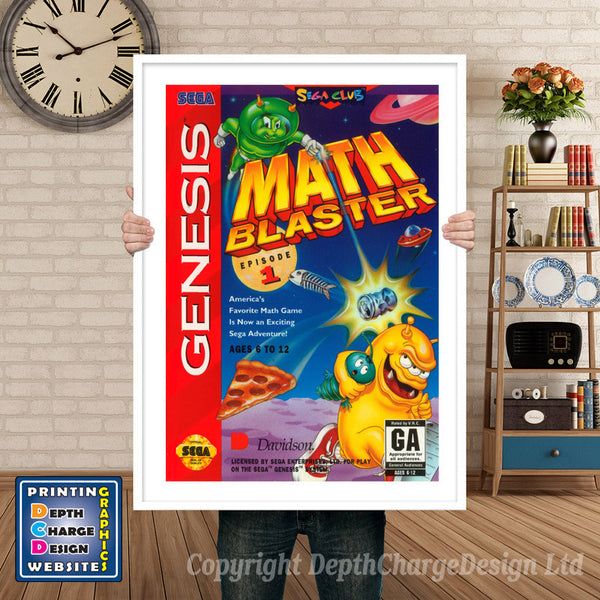 Math Blaster Episode 1 - Sega Megadrive Inspired Retro Gaming Poster