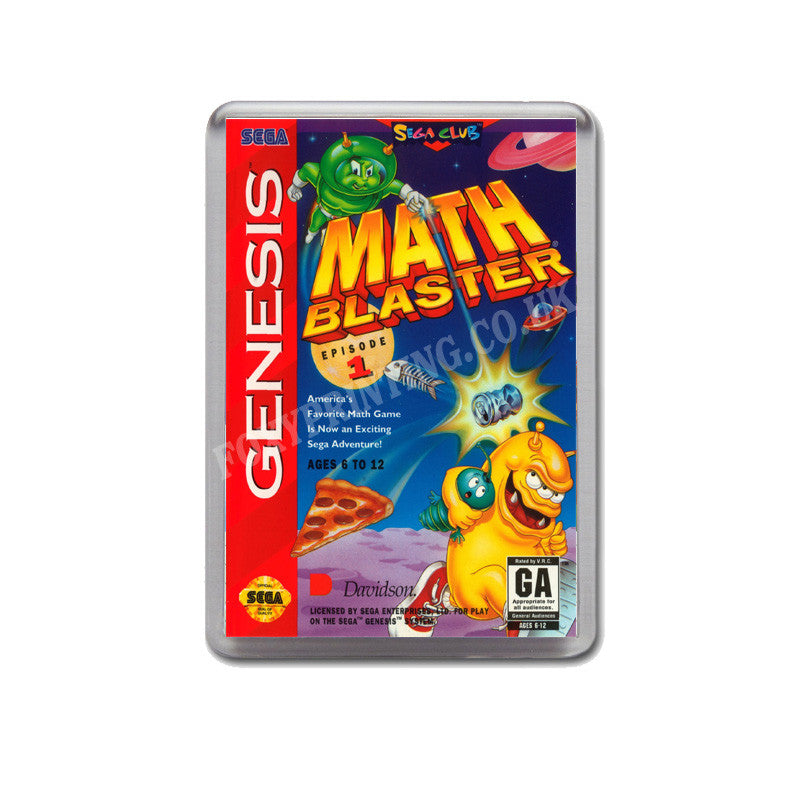 Math Blaster Episode 1 Game Style Inspired Sega Megadrive Retro Video Gaming Magnet