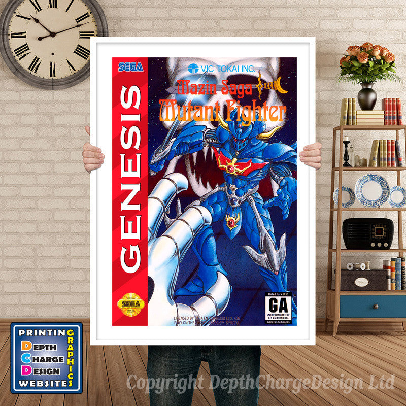 Mazinsaga - Sega Megadrive Inspired Retro Gaming Poster A4 A3 A2 Or A1