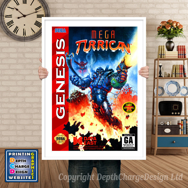 Mega Turrican - Sega Megadrive Inspired Retro Gaming Poster A4 A3 A2 Or A1