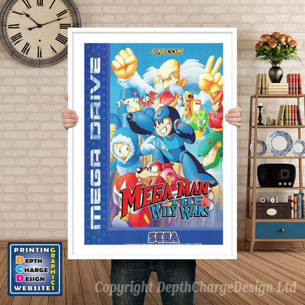 Megaman The Wily Wars Pal - Sega Megadrive Inspired Retro Gaming Poster