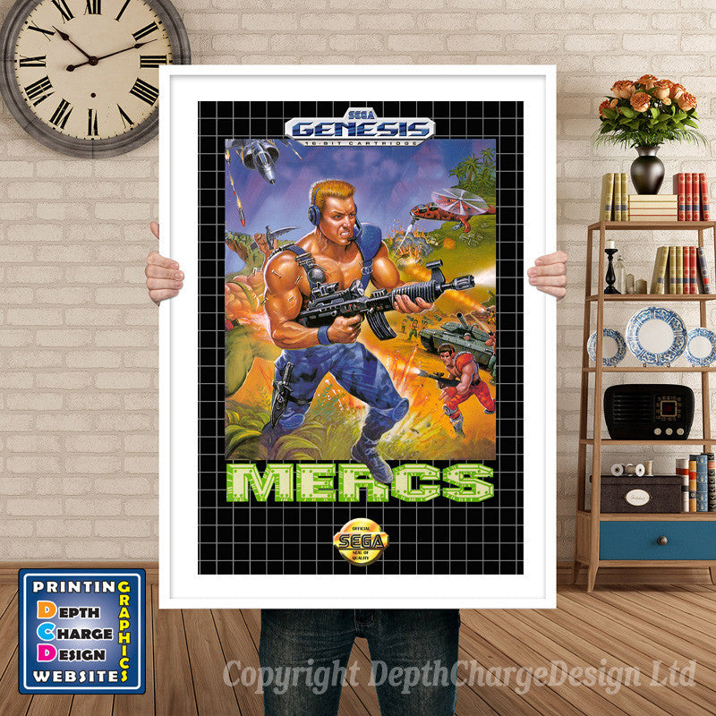 Mercs - Sega Megadrive Inspired Retro Gaming Poster A4 A3 A2 Or A1