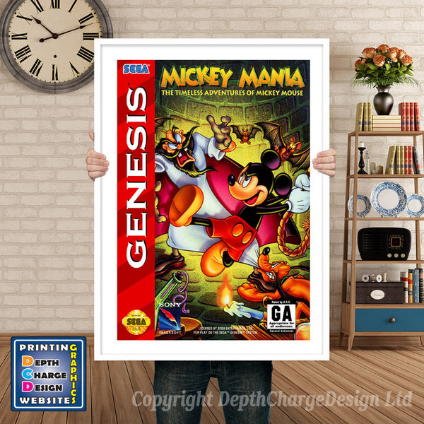 Mickey Mania - Sega Megadrive Inspired Retro Gaming Poster