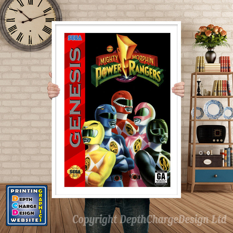 Mighty Morphin Power Rangers 2 - Sega Megadrive Inspired Retro Gaming Poster A4 A3 A2 Or A1
