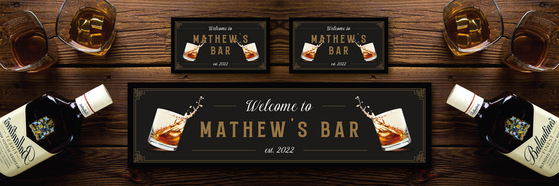 Custom Personalised Bar Mat Runner Shots Design M10