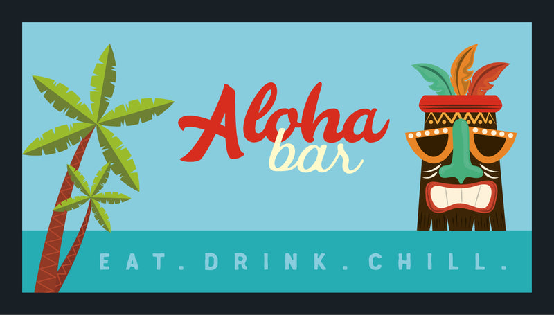 Custom Personalised Bar Mat Runner Tiki Design M19