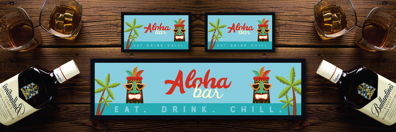 Custom Personalised Bar Mat Runner Tiki Design M19