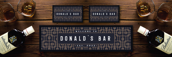 Custom Personalised Bar Mat Runner Grid Design M2