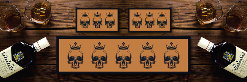 Custom Personalised Bar Mat Runner Skull King Design M22