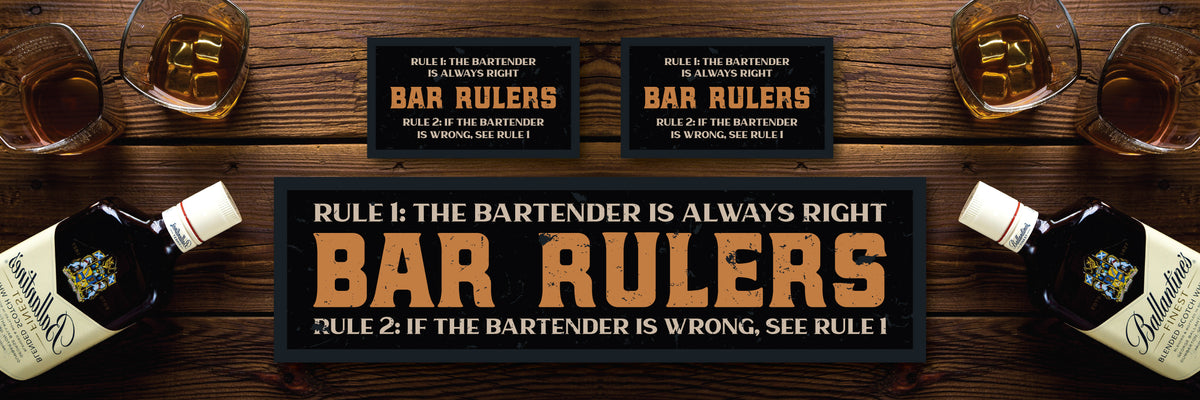 Custom Personalised Bar Mat Runner Bar Rules Design M24 – bar rules bar mat – Bar Rules design