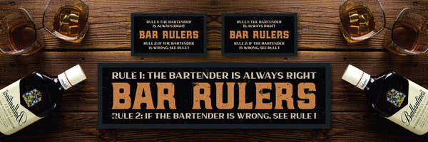 Custom Personalised Bar Mat Runner Bar Rules Design M24 – bar rules bar mat – Bar Rules design