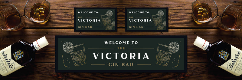 Custom Personalised Bar Mat Runner Etched Design M26