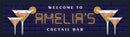 Custom Personalised Bar Mat Runner Neon Cocktail Design M28
