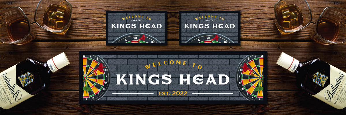 Personalised Bar Mat Runner Dartboard Design M33 – personalised dartboard bar mat – Dartboard design