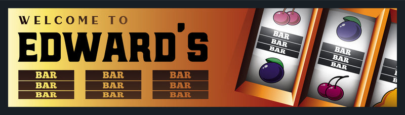 Personalised Bar Mat Runner Slot Machine Design M38