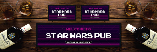 Personalised Bar Mat Runner Retro Pixel Design M39 – personalised retro pixel bar mat – Retro Pixel design