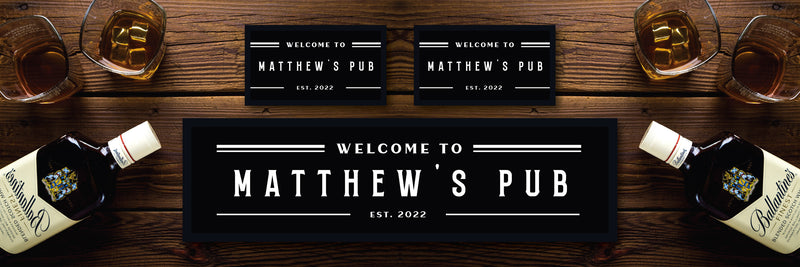 Custom Personalised Bar Mat Runner Stately Design M3