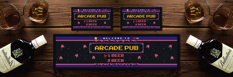 Personalised Bar Mat Runner Arcade Design M40