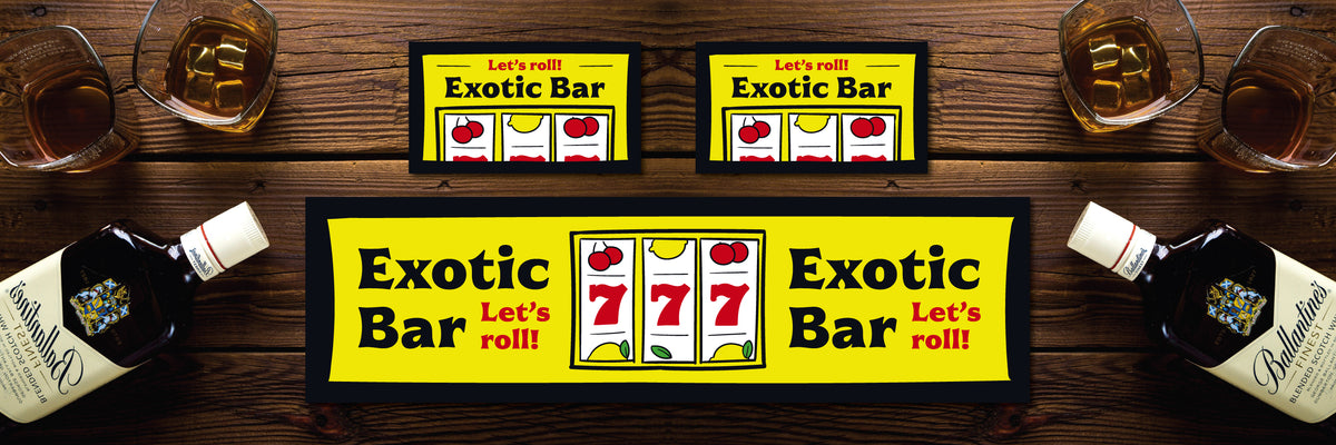 Personalised Bar Mat Runner Jackpot Design M46 – personalised jackpot bar mat – Jackpot design