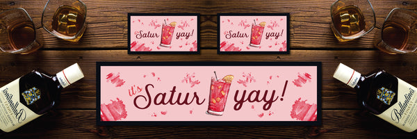 Personalised Bar Mat Runner Satur-Yay! Design M49 – satur-yay bar mat – Satur-Yay! design