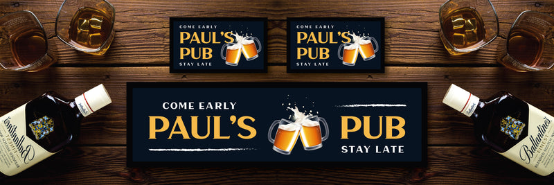 Custom Personalised Bar Mat Runner Cheers 2 Design M4