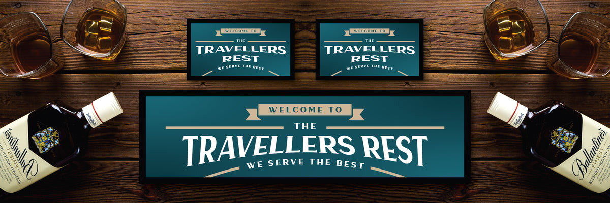 Custom Personalised Bar Mat Runner Arch Design M5 – personalised welcome pub bar mat – Arch design