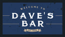 Custom Personalised Bar Mat Runner Established Blue Design M9