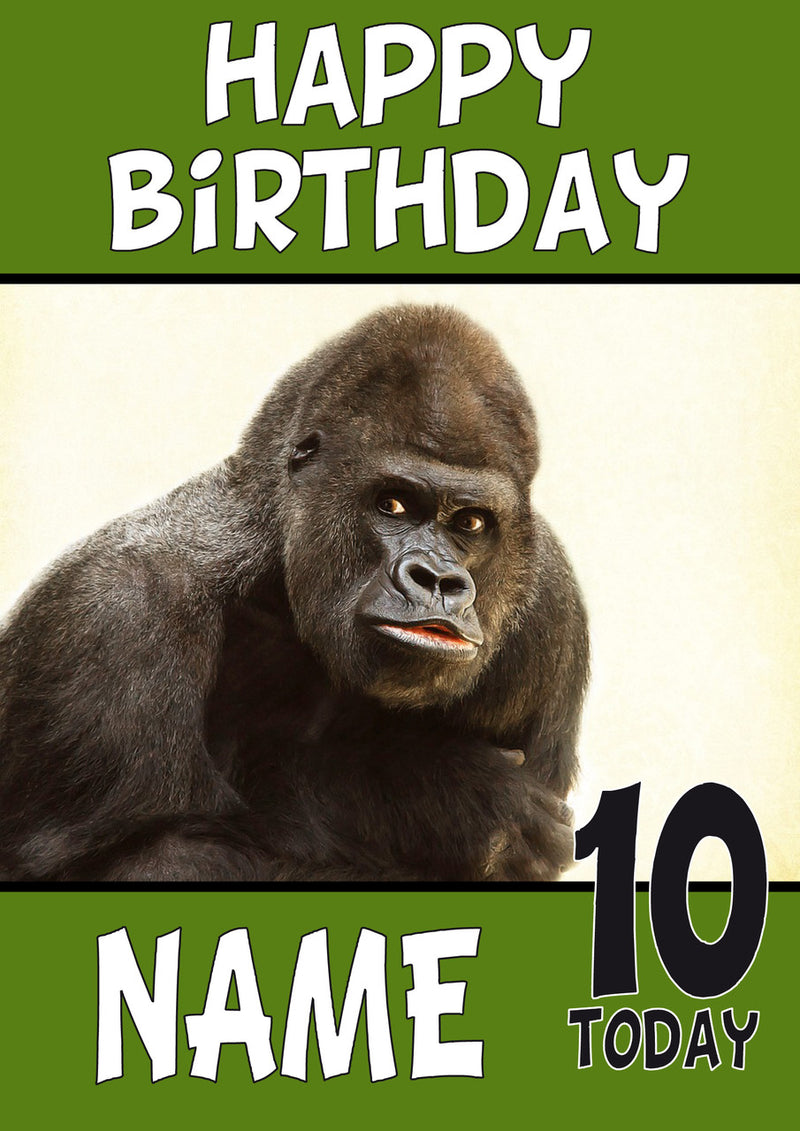 Happy Birthday Monkey3 Funny Kids Adult Personalised Birthday Card