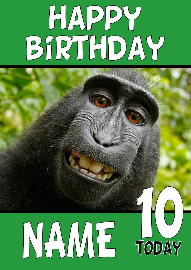 Happy Birthday Monkey CHEESE Funny Kids Adult Personalised Birthday Card