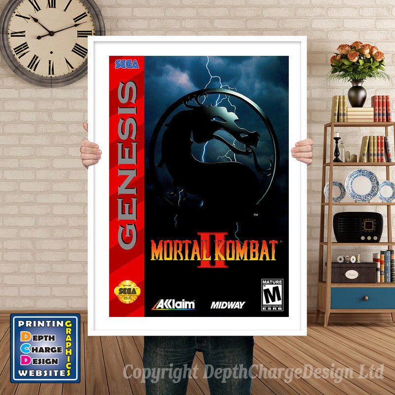 Mortal Kombat 2 - Sega Megadrive Inspired Retro Gaming Poster A4 A3 A2 Or A1
