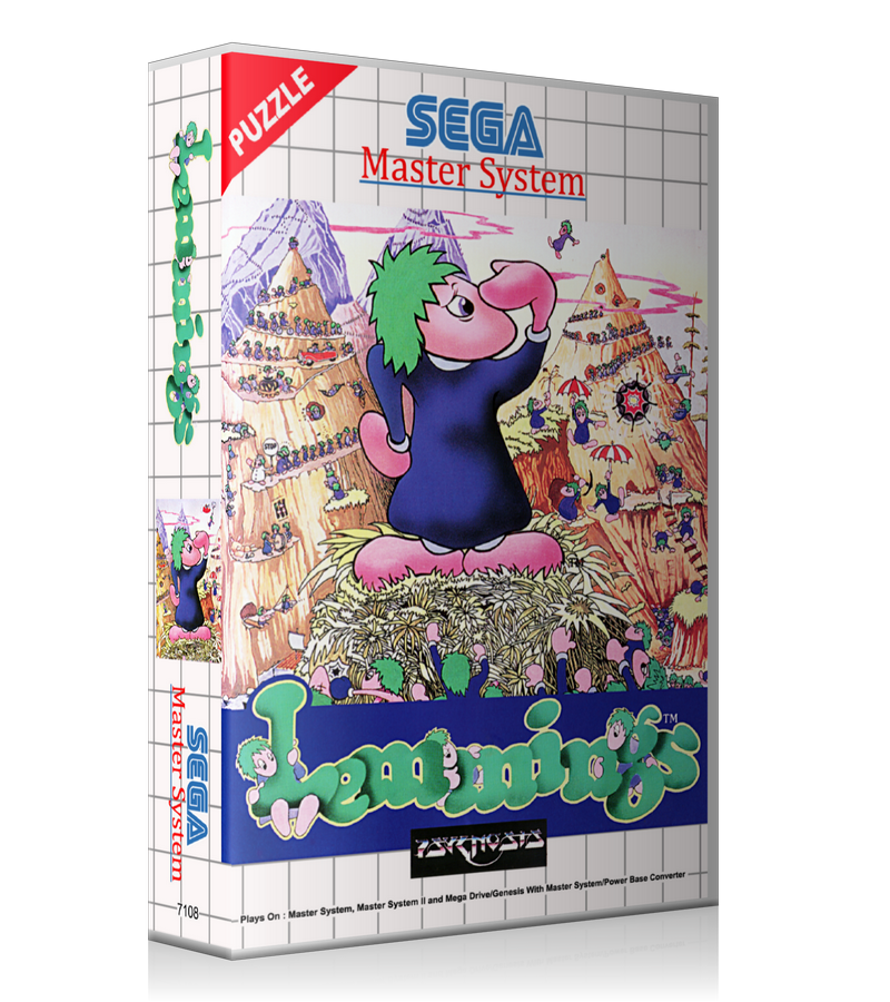 Lemmings EU Sega Master System REPLACEMENT GAME Case Or Cover