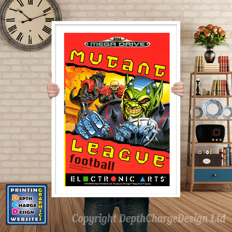 Mutant League Football Us - Sega Megadrive Inspired Retro Gaming Poster A4 A3 A2 Or A1
